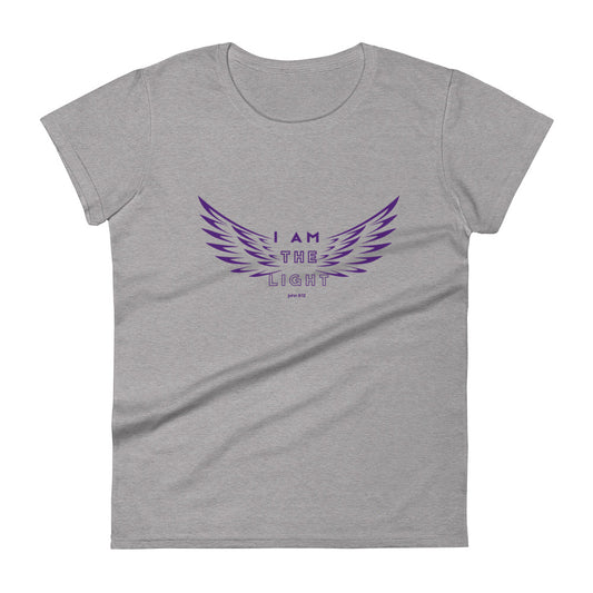 Grey & Purple - Women's Short Sleeve "I Am The Light" tee